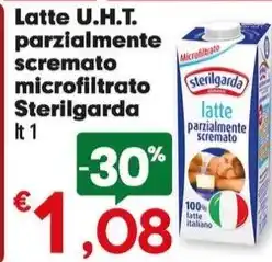 Despar Latte U.H.T. parzialmente scremato microfiltrato Sterilgarda lt 1 offerta
