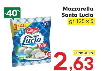 Despar Mozzarella Santa Lucia gr 125 x 3 offerta