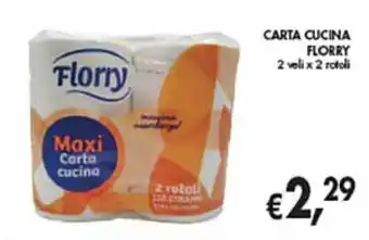 D'Italy CARTA CUCINA FLORRY 2 veli x 2 rotoli offerta