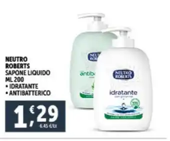 Deco Supermercati NEUTRO ROBERTS SAPONE LIQUIDO ML 200 offerta