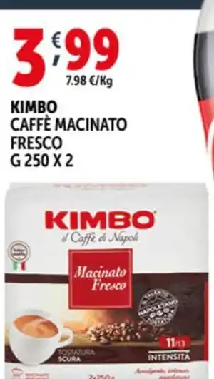 Deco Supermercati KIMBO CAFFÈ MACINATO FRESCO g 250 x 2 offerta