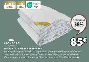 JYSK KRONBORG TRAPUNTA IN FIBRA BEERENBERG offerta