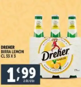 Deco Supermercati DREHER BIRRA LEMON CL 33 X 3 offerta