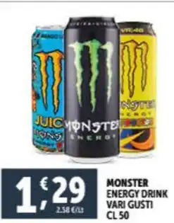 Deco Supermercati MONSTER ENERGY DRINK VARI GUSTI CL 50 offerta