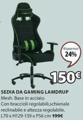 JYSK SEDIA DA GAMING LAMDRUP offerta