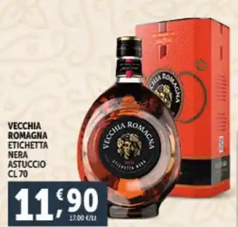 Deco Supermercati VECCHIA ROMAGNA ETICHETTA NERA ASTUCCIO CL 70 offerta
