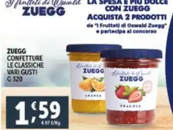 Deco Supermercati ZUEGG CONFETTURE LE CLASSICHE VARI GUSTI G 320 offerta