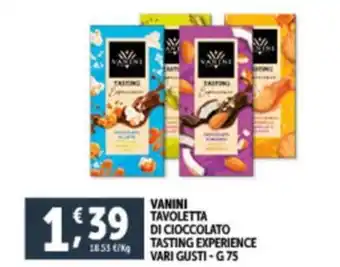 Deco Supermercati VANINI TAVOLETTA DI CIOCCOLATO TASTING EXPERIENCE VARI GUSTI-G75 offerta