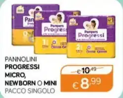 PANNOLINI PROGRESSI MICRO, NEWBORN O MINI PACCO SINGOLO