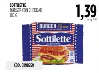 Carico Cash & Carry SOTTILETTE BURGER CON CHEDDAR offerta