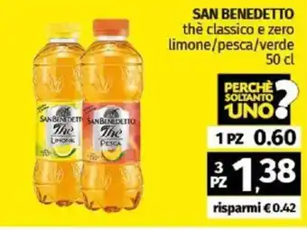 Pam SAN BENEDETTO the classico e zero limone/pesca/verde 50 cl offerta