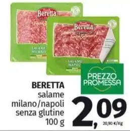 Pam BERETTA salame milano/napoli senza glutine 100 g offerta