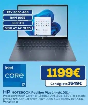 Euronics HP NOTEBOOK Pavilion Plus 14-eh1001nl offerta