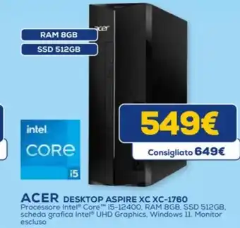 Euronics ACER DESKTOP ASPIRE XC XC-1760 offerta