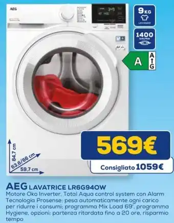 Euronics AEG LAVATRICE LR6G940W offerta