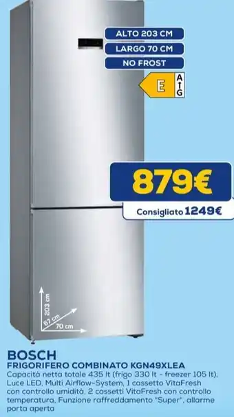 Euronics BOSCH FRIGORIFERO COMBINATO KGN49XLEA offerta