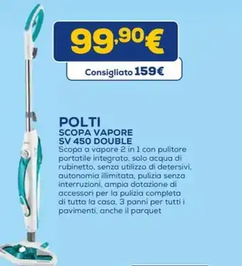 Euronics POLTI SCOPA VAPORE SV 450 DOUBLE offerta