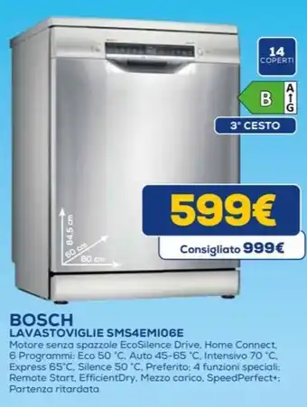 Euronics BOSCH LAVASTOVIGLIE SMS4EMI06E offerta