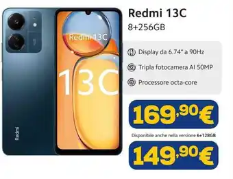 Euronics Redmi 13C offerta