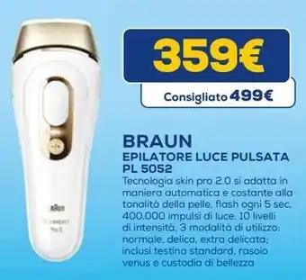 Euronics BRAUN EPILATORE LUCE PULSATA PL 5052 offerta