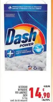 Conad Superstore DETERSIVO IN POLVERE PER LAVATRICE DASH 3,2 kg offerta