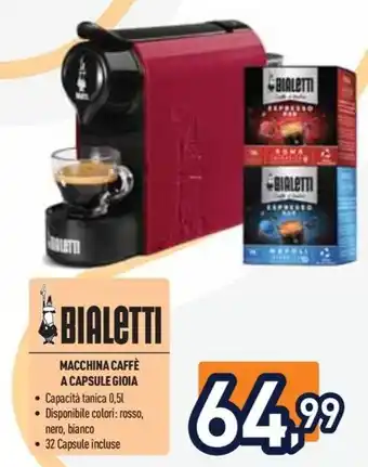 Unieuro BIALETTI MACCHINA CAFFÈ A CAPSULE GIOIA offerta