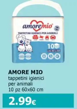 Tigotà AMORE MIO tappetini igienici per animali 10 pz 60x60 cm offerta