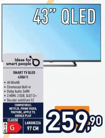 Unieuro SMART TV QLED 43QA11 offerta