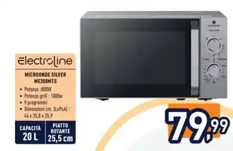 Unieuro Electroline MICROONDE SILVER ME208MTS offerta