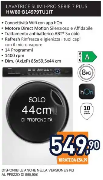 Unieuro LAVATRICE SLIM I-PRO SERIE 7 PLUS HW80-B14979TU1IT offerta