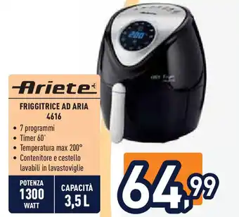 Unieuro Ariete FRIGGITRICE AD ARIA 4616 offerta
