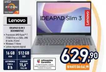 Unieuro Lenovo IDEAPAD SLIM 3 (82XM0057IX) offerta