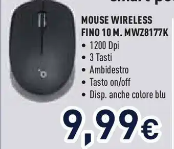 Unieuro MOUSE WIRELESS FINO 10 M. MWZ8177K offerta