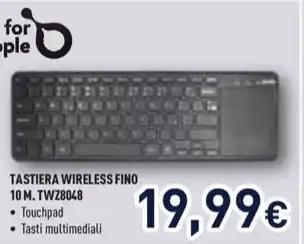 Unieuro TASTIERA WIRELESS FINO 10 M.TWZ8048 offerta