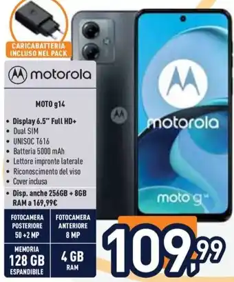 Unieuro motorola MOTO g14 offerta