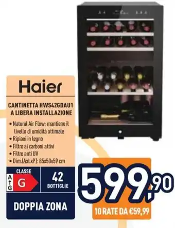 Unieuro Haier CANTINETTA HWS42GDAU1 A LIBERA INSTALLAZIONE offerta