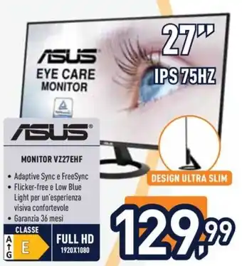 Unieuro Asus MONITOR VZ27EHF offerta