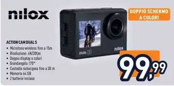 Unieuro nilox ACTION CAM DUAL S offerta