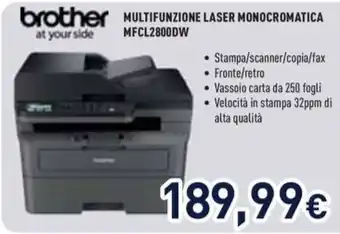 brother MULTIFUNZION MFCL2800DW E LASER MONOCROMATICA