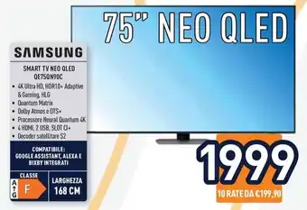 Unieuro SAMSUNG SMART TV NEO QLED QE75QN90C offerta