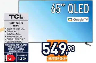 Unieuro TCL SMART TV QLED offerta