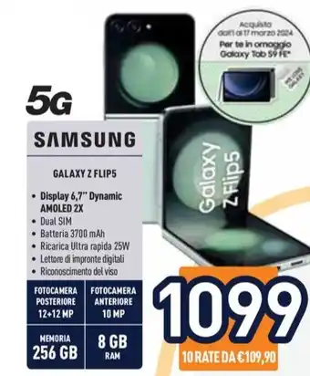 Unieuro SAMSUNG GALAXY Z FLIP5 offerta