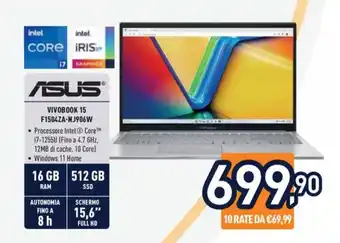 Unieuro Asus VIVOB00K 15 F1504ZA-NJ906W offerta