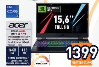 Unieuro acer NITRO 5 GAMING offerta