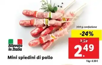 Mini spiedini di pollo 300 g confezione