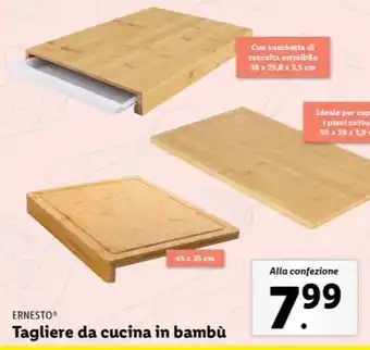 Lidl ERNESTO Tagliere da cucina in bambù offerta