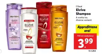 Lidl L'Oreal Elvive Shampoo 700 ml confezione offerta