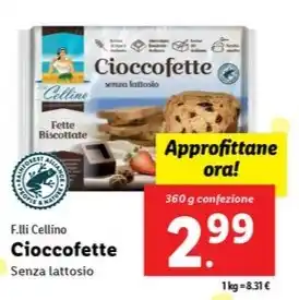 F.lli Cellino Cioccofette Senza lattosio 360 g confezione