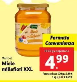 Lidl Maribel Miele millefiori XXL 1000 g confezione offerta