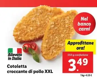 Lidl Cotoletta croccante di pollo XXL 550 g confezione offerta